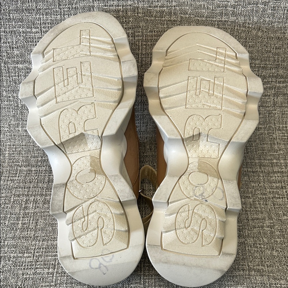 Sorel Women's Tan Leather Sport Sandals with White Sole - Picture 13 of 15